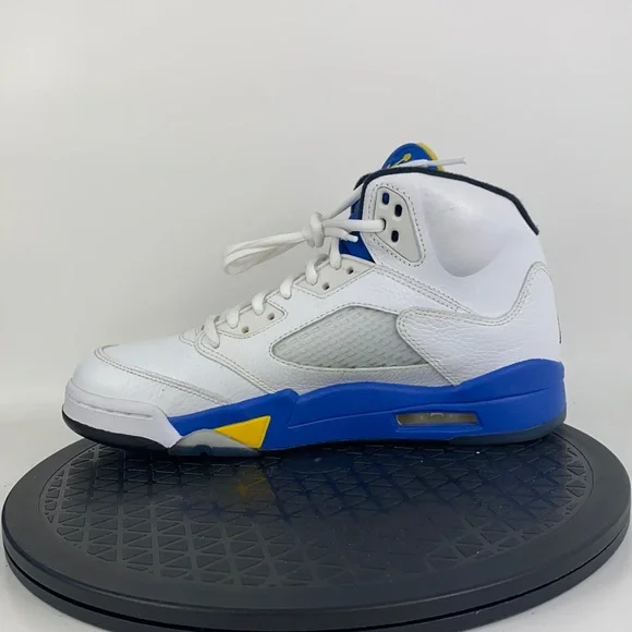 Nike Air Jordan 5 Retro 'Laney' 2013 White/Blue 136027-189 Men's Size 8 - Picture 9 of 12